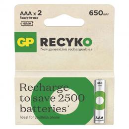 Akumulator AAA R03 650mAh 1.2V GP ReCyko B2